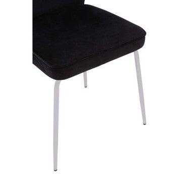 Curved Black Chrome Finish Dining Chair | Tamzin