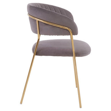 Mink Velvet Channel Tufted Dining Chair | Tamzin