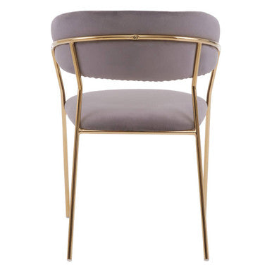 Mink Velvet Channel Tufted Dining Chair | Tamzin