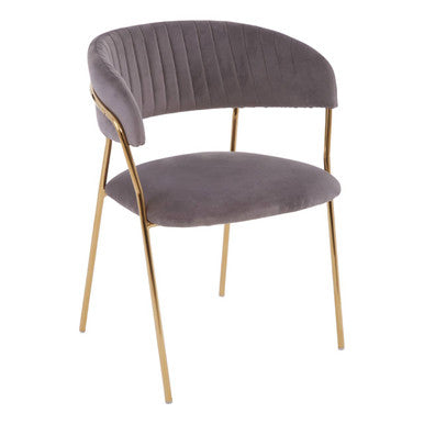 Mink Velvet Channel Tufted Dining Chair | Tamzin