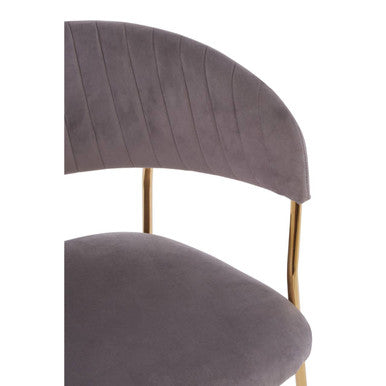 Mink Velvet Channel Tufted Dining Chair | Tamzin