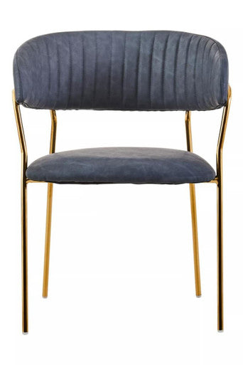 Dark Grey Faux Leather Dining Chair | Tamzin
