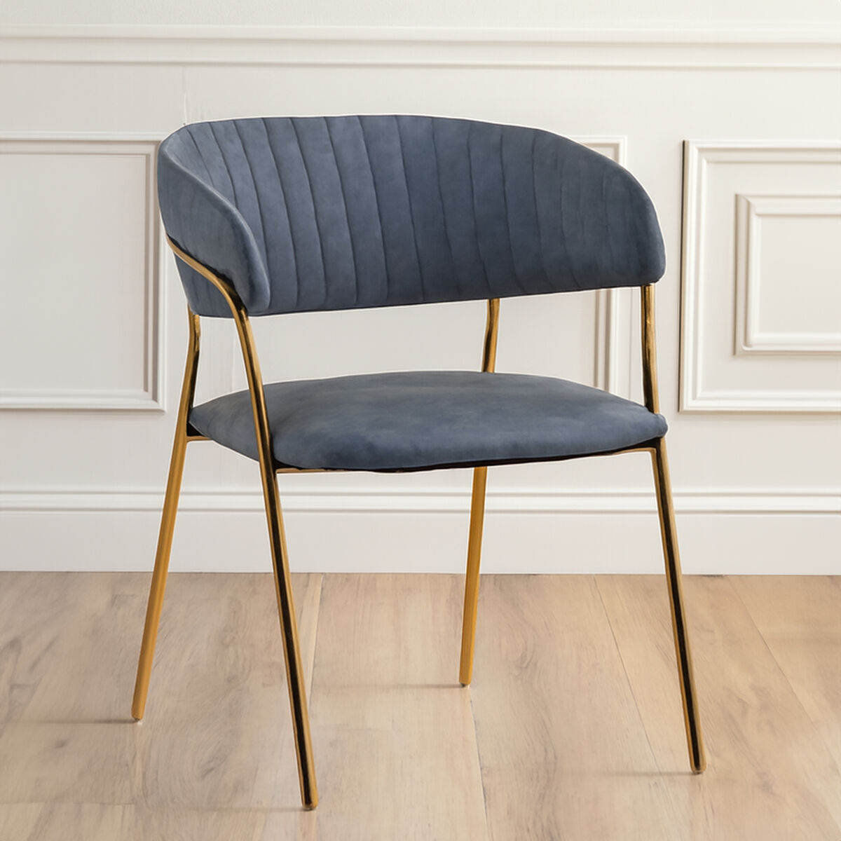 Dark Grey Faux Leather Dining Chair | Tamzin