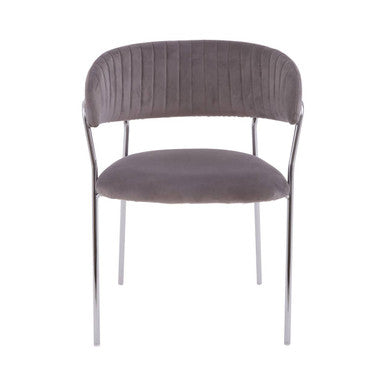 Tamzin Mink Velvet Curved Back Dining Chair