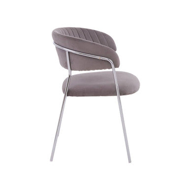 Tamzin Mink Velvet Curved Back Dining Chair
