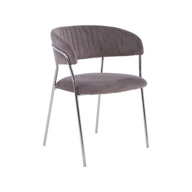 Tamzin Mink Velvet Curved Back Dining Chair