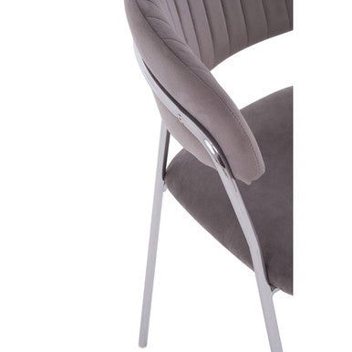 Tamzin Mink Velvet Curved Back Dining Chair