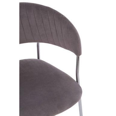 Tamzin Mink Velvet Curved Back Dining Chair