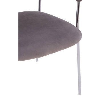 Tamzin Mink Velvet Curved Back Dining Chair