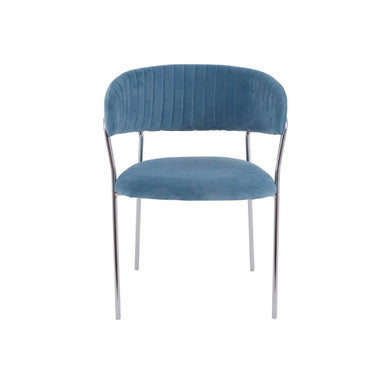 Tamzin Blue Velvet Curved Back Dining Chair