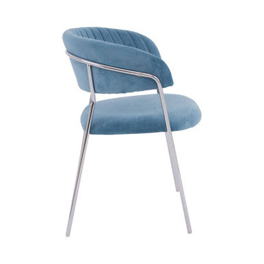 Tamzin Blue Velvet Curved Back Dining Chair