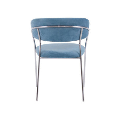 Tamzin Blue Velvet Curved Back Dining Chair