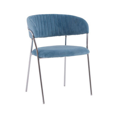 Tamzin Blue Velvet Curved Back Dining Chair
