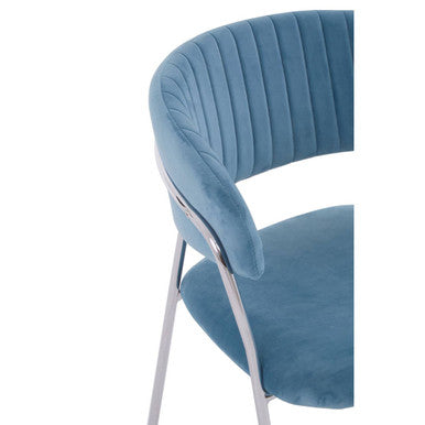 Tamzin Blue Velvet Curved Back Dining Chair
