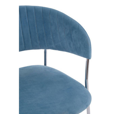 Tamzin Blue Velvet Curved Back Dining Chair