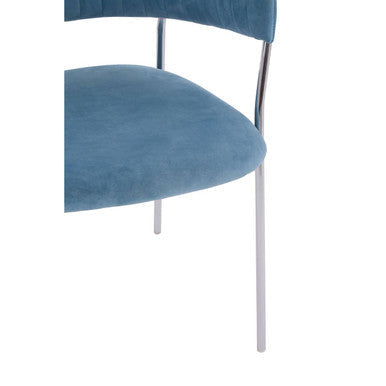 Tamzin Blue Velvet Curved Back Dining Chair