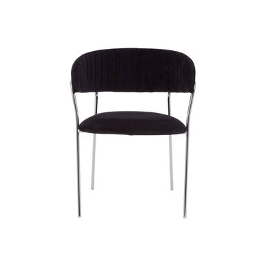 Tamzin Black Velvet Curved Back Dining Chair