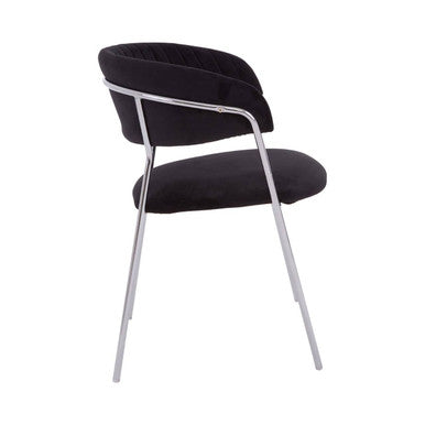 Tamzin Black Velvet Curved Back Dining Chair