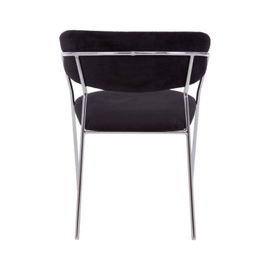 Tamzin Black Velvet Curved Back Dining Chair