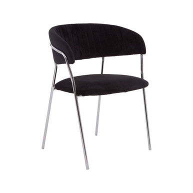 Tamzin Black Velvet Curved Back Dining Chair