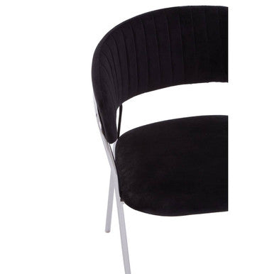 Tamzin Black Velvet Curved Back Dining Chair