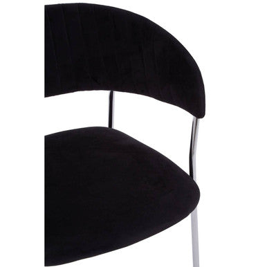 Tamzin Black Velvet Curved Back Dining Chair
