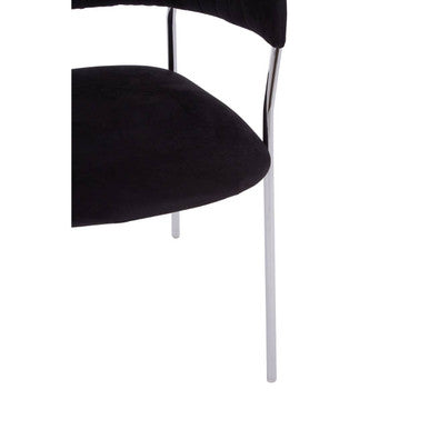 Tamzin Black Velvet Curved Back Dining Chair