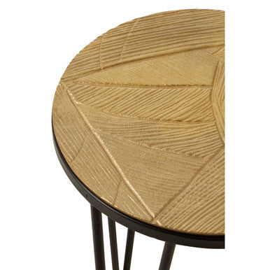 Mirano Copper Nickel and Gold Finish Set of 3 Side Tables