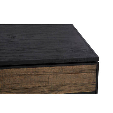 Salvar Natural and Black Oak Wood 4 Door Sideboard