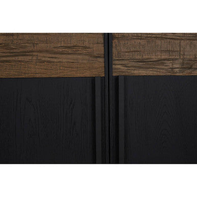 Salvar Natural and Black Oak Wood 4 Door Sideboard