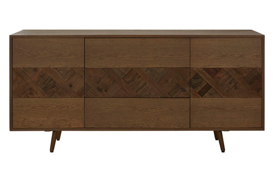 Natural Oak and Elm Wood Sideboard