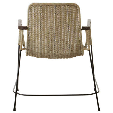 Java Grey Wash Kubu Rattan Armchair with Cushioned Seat