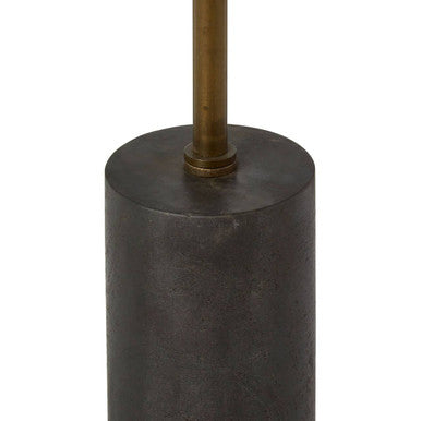 Rany Black Marble and Antique Brass Finish Side Table