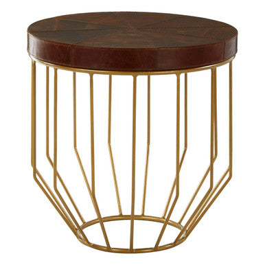 Kensington Townhouse Tan Leather Side Table