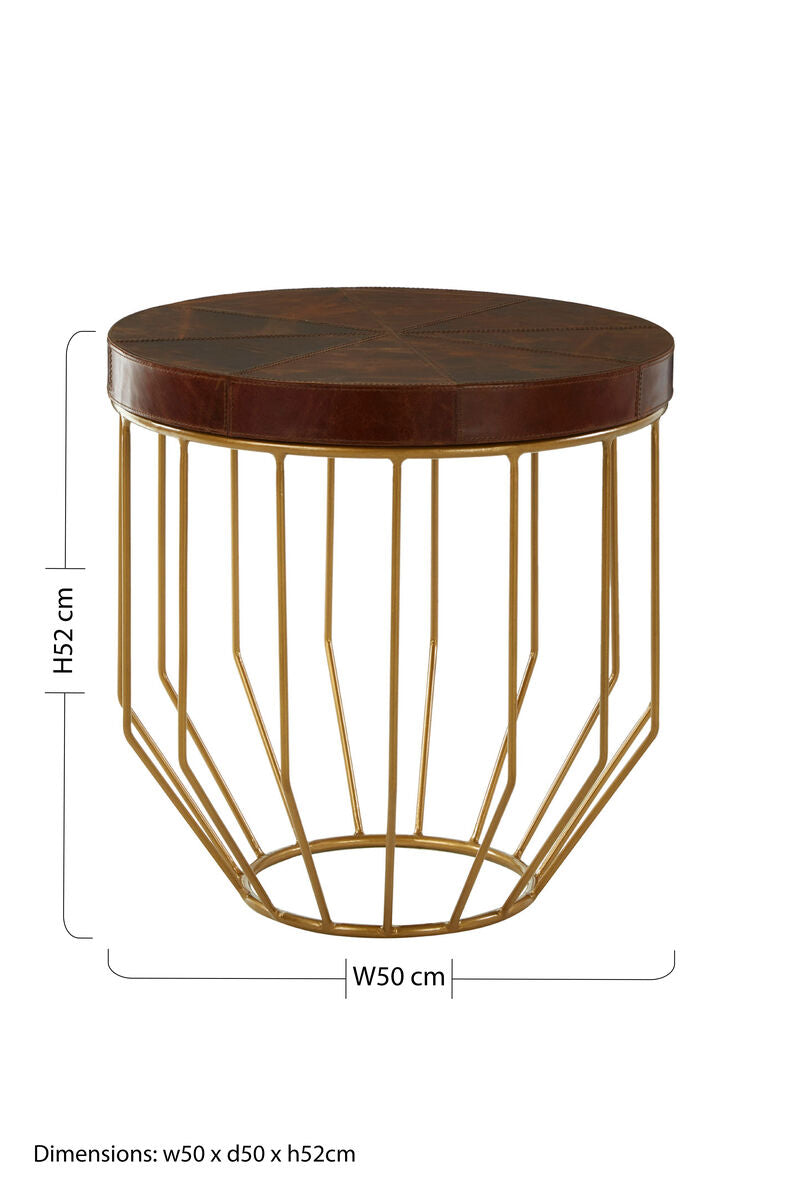 Kensington Townhouse Tan Leather Side Table