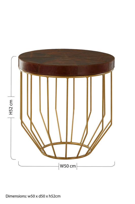 Kensington Townhouse Tan Leather Side Table