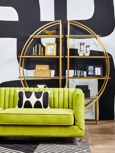 Brasa Green Velvet 3 Seater Sofa with Acrylic Legs