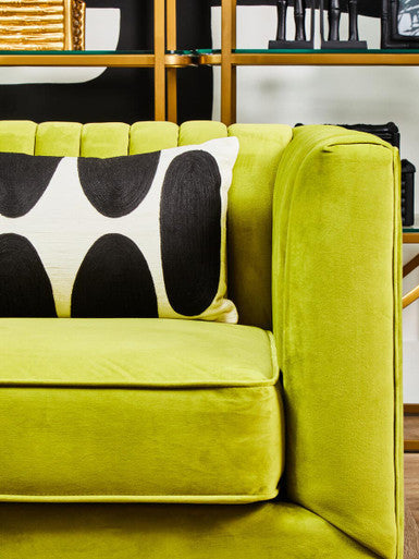 Brasa Green Velvet 3 Seater Sofa with Acrylic Legs