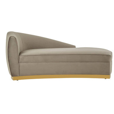 Batix Grey Velvet Left Arm Chaise Longue