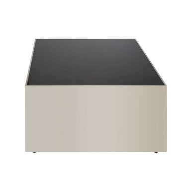 Carlox Black Glass and Chrome Finish Square Coffee Table