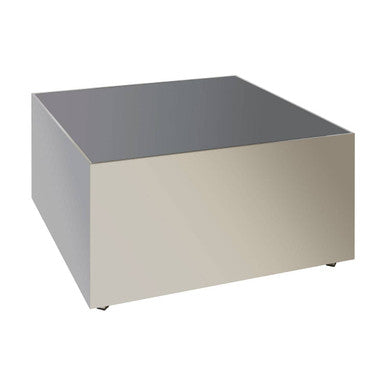 Carlox Black Glass and Chrome Finish Square Coffee Table