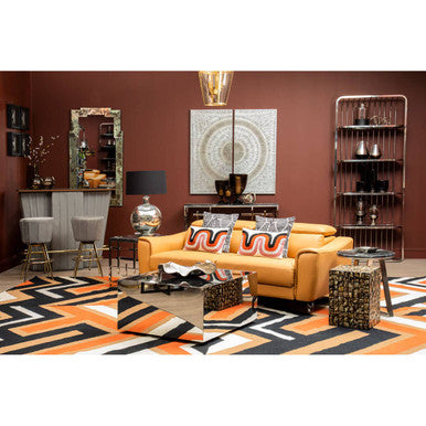 Carlox Black Glass and Chrome Finish Square Coffee Table