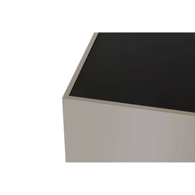 Carlox Black Glass and Chrome Finish Square Coffee Table