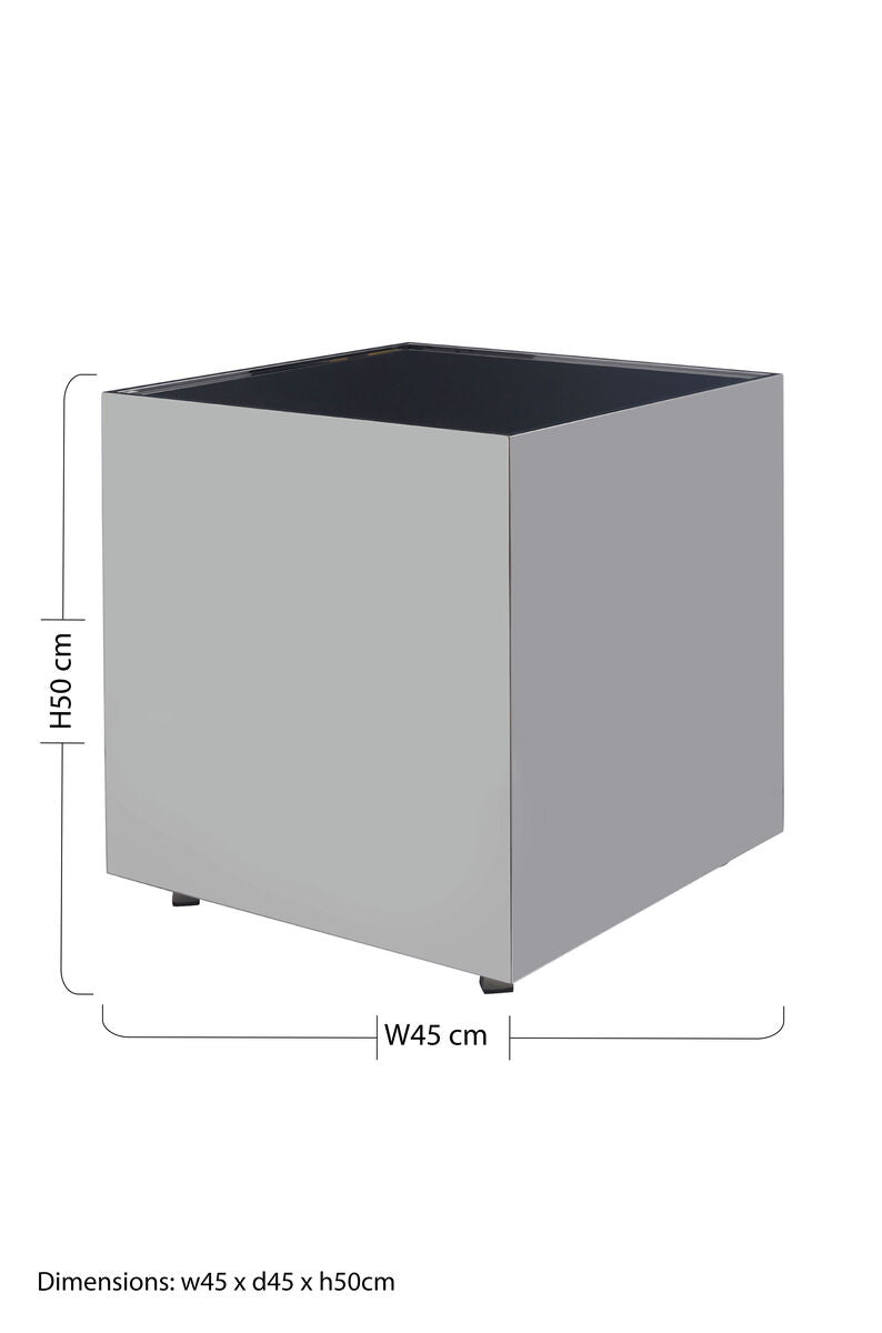 Carlox Black Glass and Chrome Finish Square Side Table