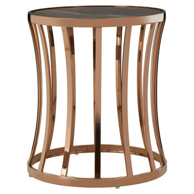 Tula Green Marble Effect Round Side Table