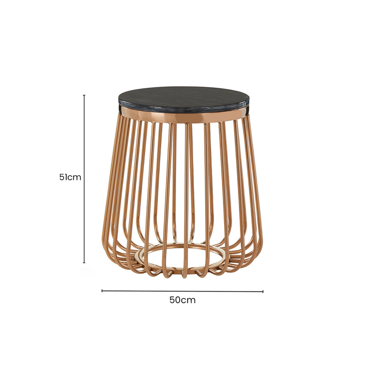 Tula Black Marble Effect Round Side Table