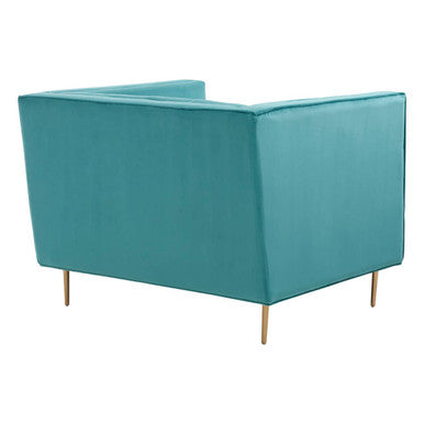Otylia Green Velvet Channel Tufted Armchair