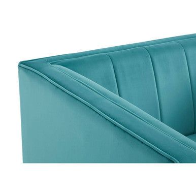 Otylia Green Velvet Channel Tufted Armchair