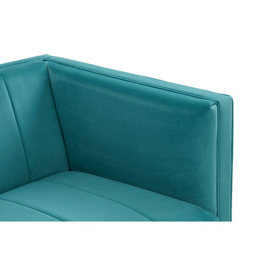 Otylia Green Velvet Channel Tufted Armchair