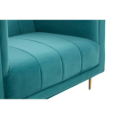 Otylia Green Velvet Channel Tufted Armchair